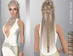 FaiRodis Delis hair light blonde2 with flexi braid+pearl diadem